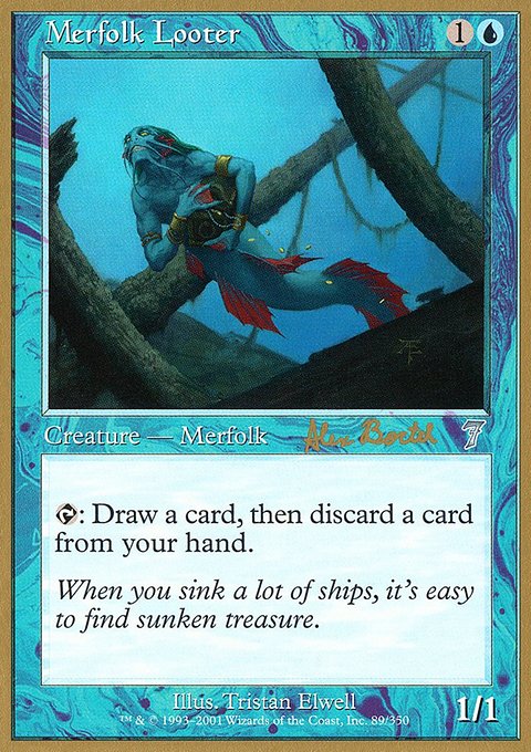 Merfolk Looter, World Championship Decks 2001 #ab89, Magic: The Gathering card