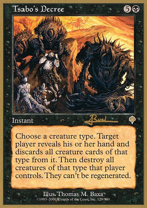 Tsabo's Decree, World Championship Decks 2001 #ar129, Magic: The Gathering card