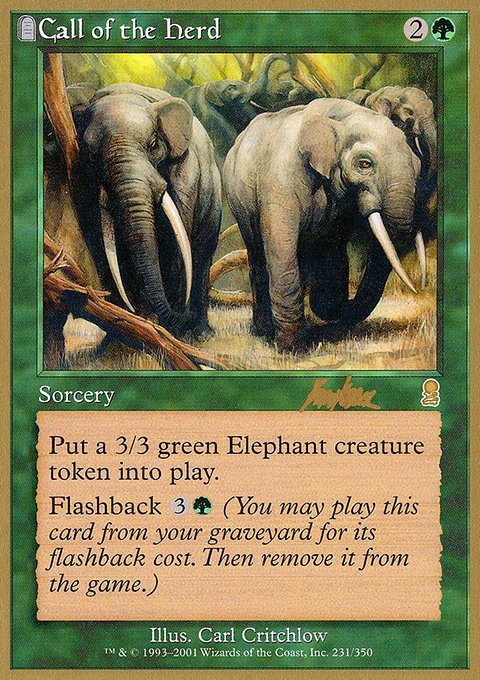 Call of the Herd, World Championship Decks 2002 #bk231a, Magic: The Gathering card