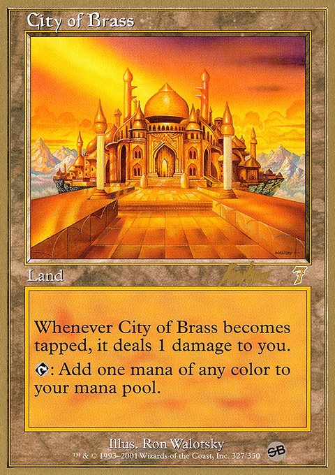 City of Brass, World Championship Decks 2002 #bk327sb, Magic: The Gathering card