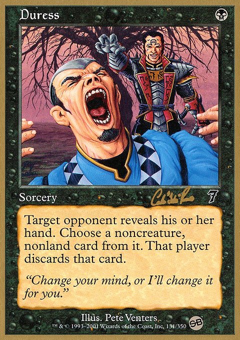 Duress, World Championship Decks 2002 #cr131sb, Magic: The Gathering card