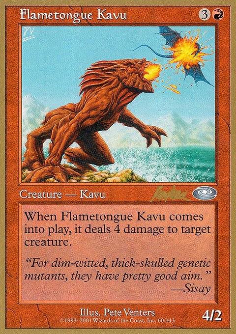 Flametongue Kavu, World Championship Decks 2002 #bk60, Magic: The Gathering card