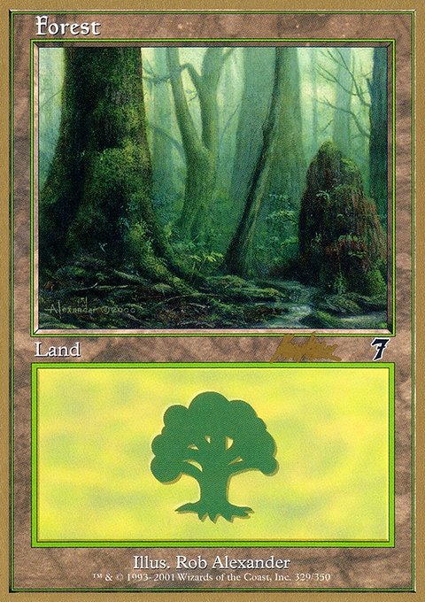Forest, World Championship Decks 2002 #bk329, Magic: The Gathering card