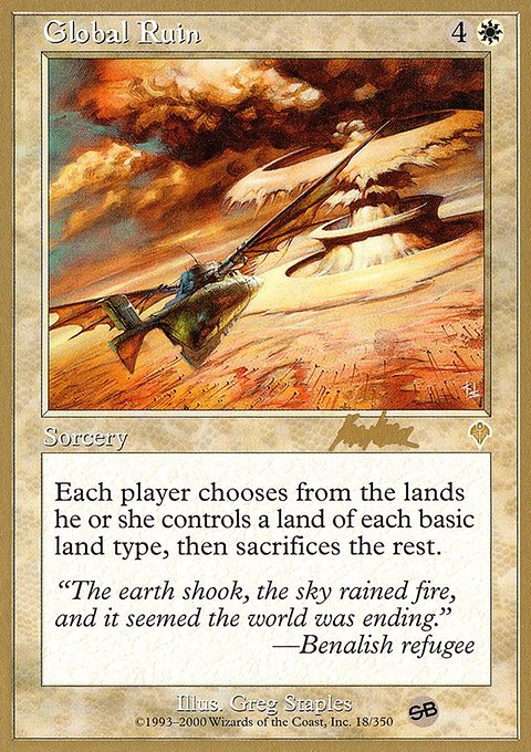 Global Ruin, World Championship Decks 2002 #bk18sb, Magic: The Gathering card
