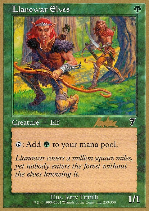 Llanowar Elves, World Championship Decks 2002 #bk253, Magic: The Gathering card