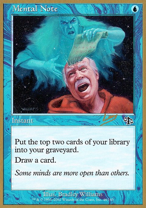 Mental Note, World Championship Decks 2002 #rl46, Magic: The Gathering card