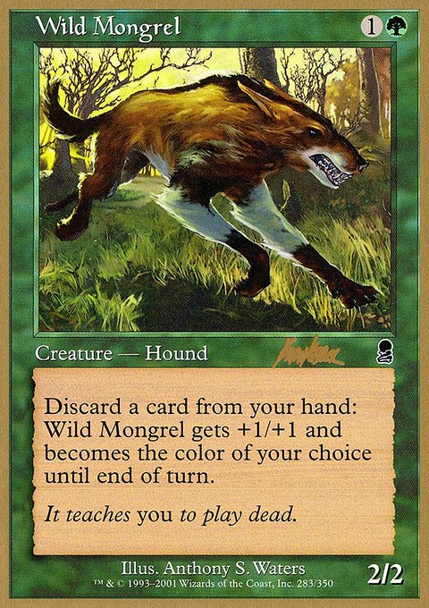Wild Mongrel, World Championship Decks 2002 #bk283, Magic: The Gathering card