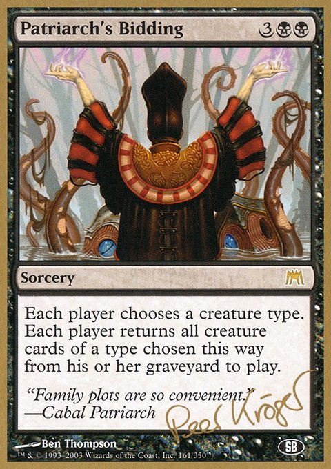 Patriarch's Bidding, World Championship Decks 2003 #pk161sb, Magic: The Gathering card