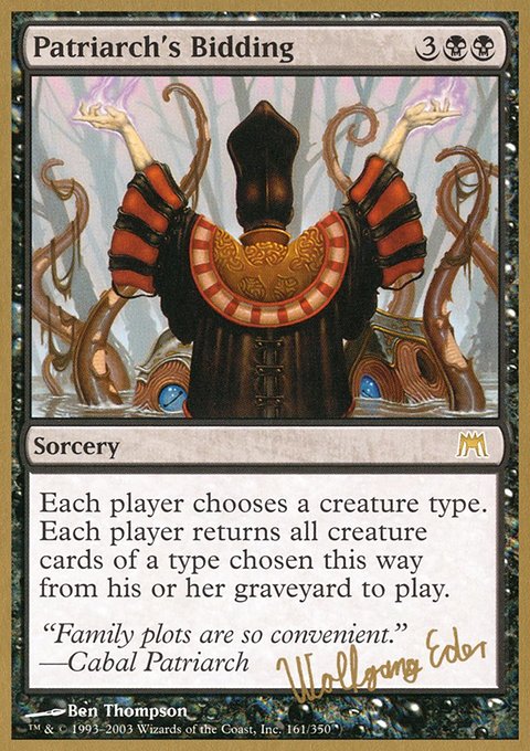 Patriarch's Bidding, World Championship Decks 2003 #we161, Magic: The Gathering card