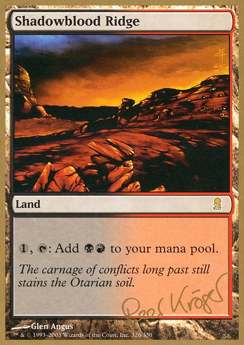 Shadowblood Ridge, World Championship Decks 2003 #pk326, Magic: The Gathering card