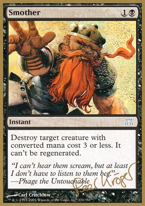 Smother, World Championship Decks 2003 #pk170, Magic: The Gathering card