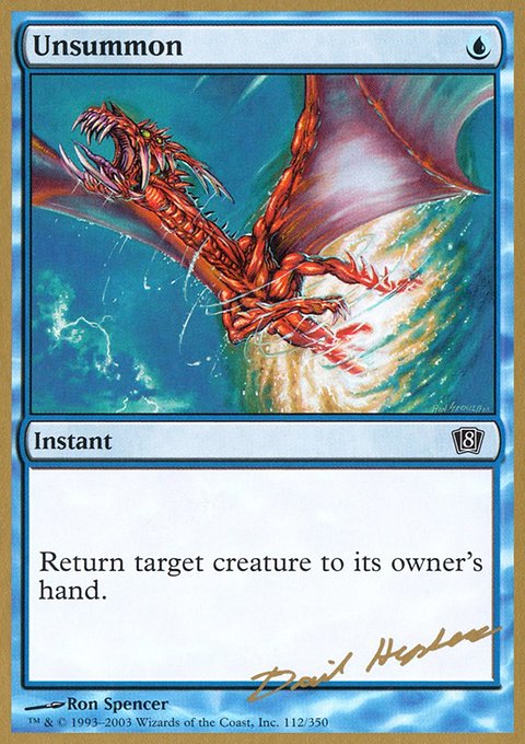 Unsummon, World Championship Decks 2003 #dh112, Magic: The Gathering card