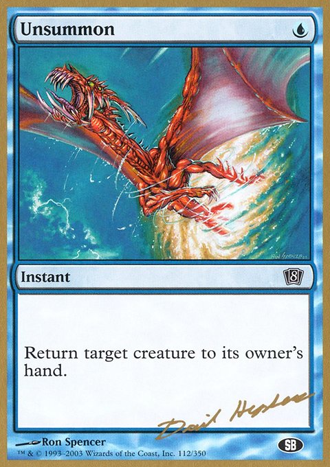 Unsummon, World Championship Decks 2003 #dh112sb, Magic: The Gathering card