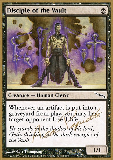 Disciple of the Vault, World Championship Decks 2004 #ap62a, Magic: The Gathering card
