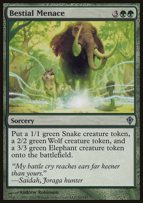 Bestial Menace, Worldwake #97, Magic: The Gathering card