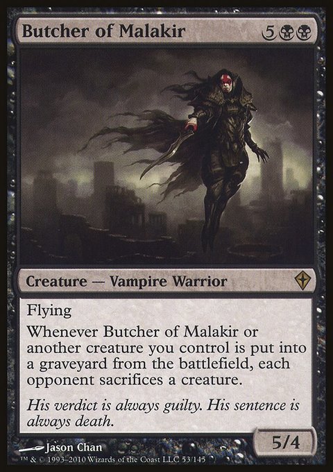 Butcher of Malakir, Worldwake #53, Magic: The Gathering card