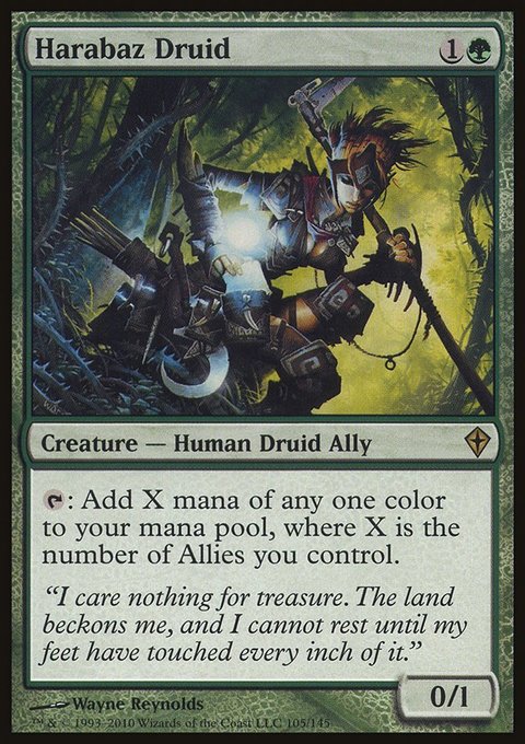 Harabaz Druid, Worldwake #105, Magic: The Gathering card