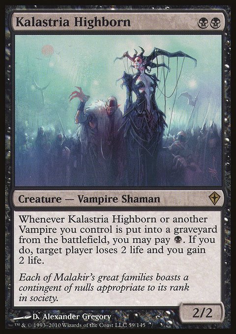 Kalastria Highborn, Worldwake #59, Magic: The Gathering card