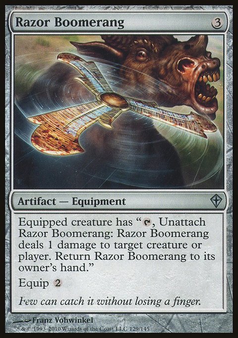 Razor Boomerang, Worldwake #129, Magic: The Gathering card