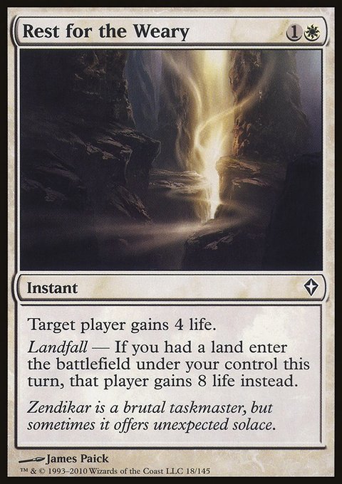 Rest for the Weary, Worldwake #18, Magic: The Gathering card