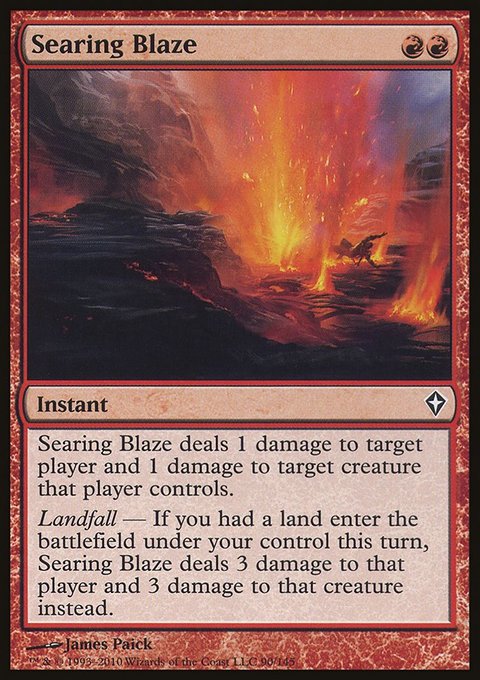 Searing Blaze, Worldwake #90, Magic: The Gathering card