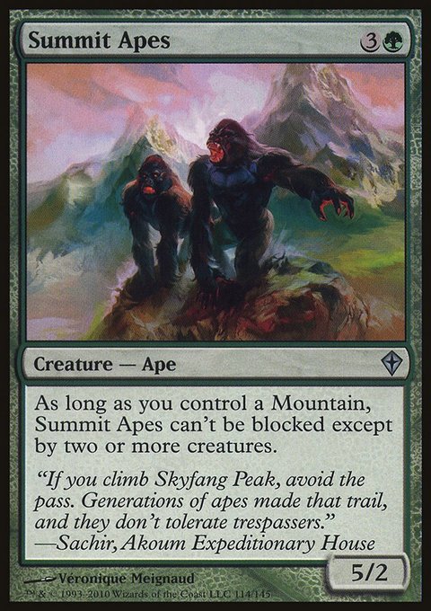 Summit Apes, Worldwake #114, Magic: The Gathering card