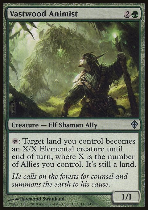 Vastwood Animist, Worldwake #116, Magic: The Gathering card