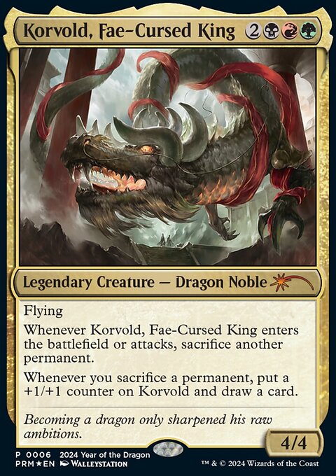 Korvold, Fae-Cursed King, Year of the Dragon 2024 #6, Magic: The Gathering card