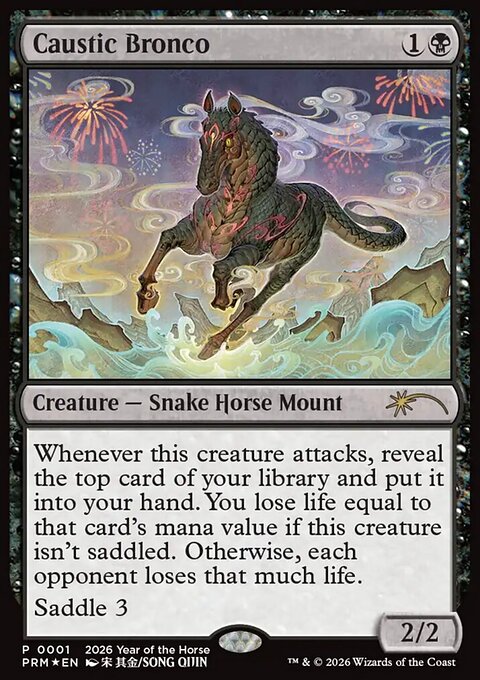Caustic Bronco, Year of the Horse 2026 #1, Magic: The Gathering card