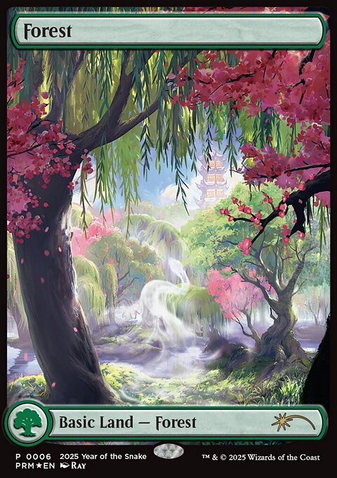 Forest, Year of the Snake 2025 #6, Magic: The Gathering card