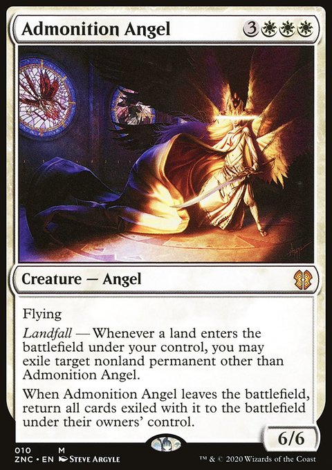 Admonition Angel, Zendikar Rising Commander #10, Magic: The Gathering card