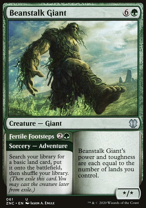 Beanstalk Giant // Fertile Footsteps, Zendikar Rising Commander #61, Magic: The Gathering card