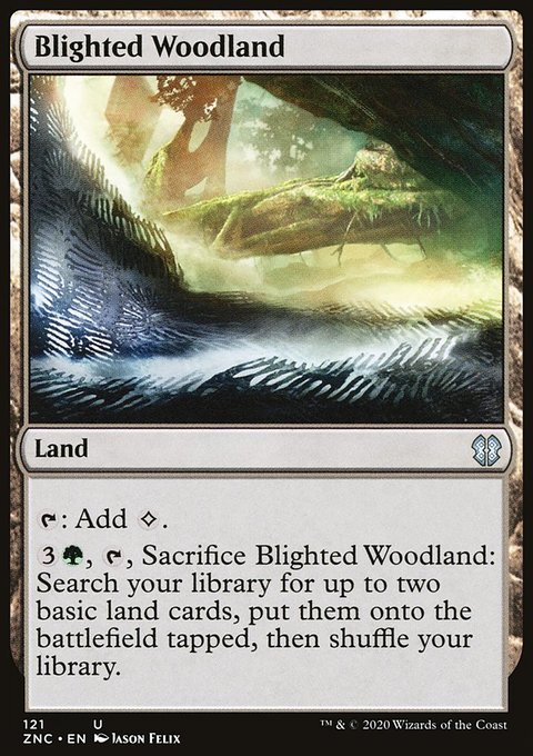 Blighted Woodland, Zendikar Rising Commander #121, Magic: The Gathering card