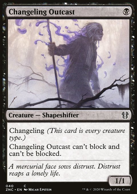 Changeling Outcast, Zendikar Rising Commander #40, Magic: The Gathering card
