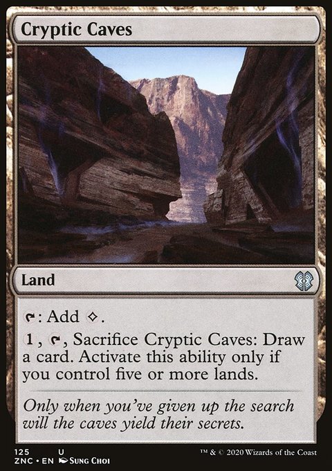 Cryptic Caves, Zendikar Rising Commander #125, Magic: The Gathering card