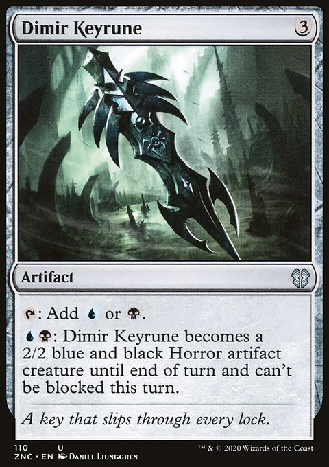 Dimir Keyrune, Zendikar Rising Commander #110, Magic: The Gathering card