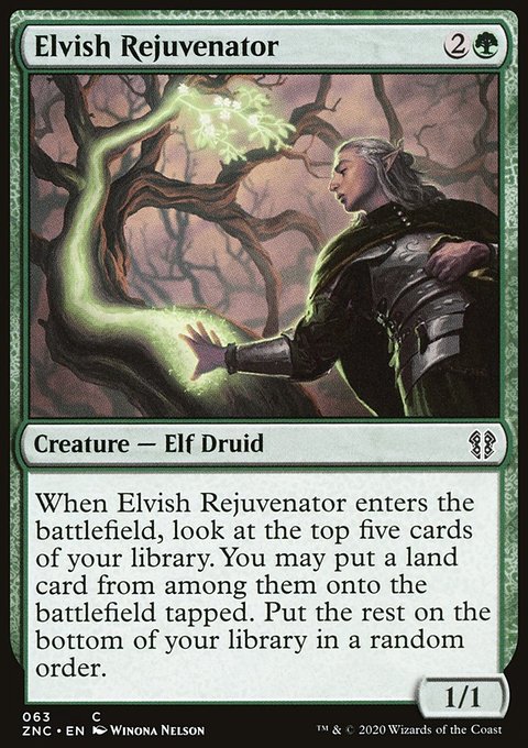 Elvish Rejuvenator, Zendikar Rising Commander #63, Magic: The Gathering card