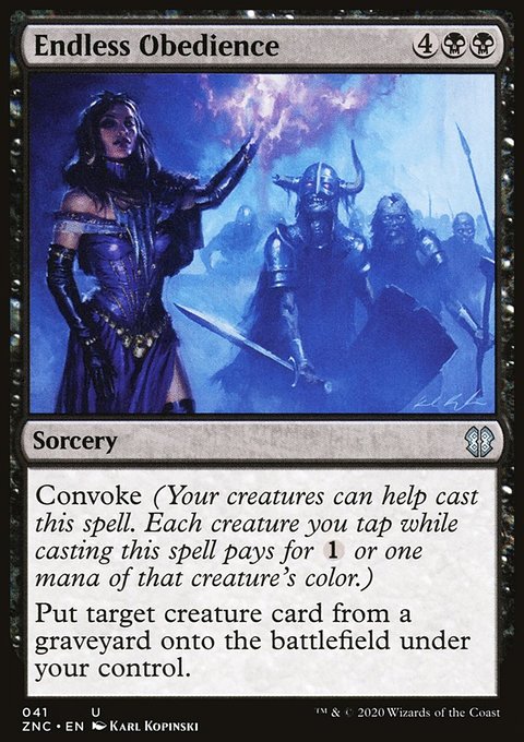 Endless Obedience, Zendikar Rising Commander #41, Magic: The Gathering card