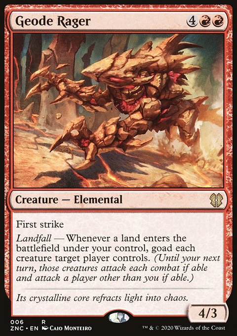 Geode Rager, Zendikar Rising Commander #6, Magic: The Gathering card