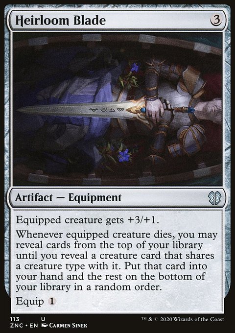 Heirloom Blade, Zendikar Rising Commander #113, Magic: The Gathering card