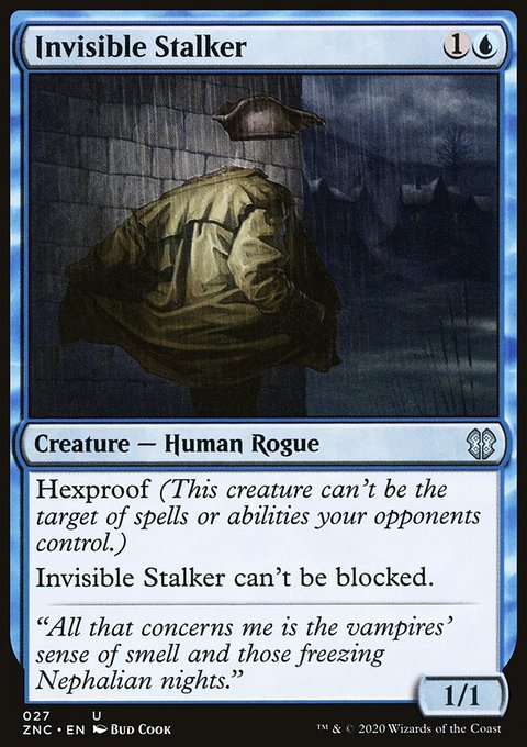 Invisible Stalker, Zendikar Rising Commander #27, Magic: The Gathering card