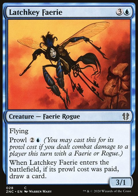 Latchkey Faerie, Zendikar Rising Commander #28, Magic: The Gathering card