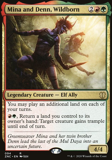 Mina and Denn, Wildborn, Zendikar Rising Commander #94, Magic: The Gathering card