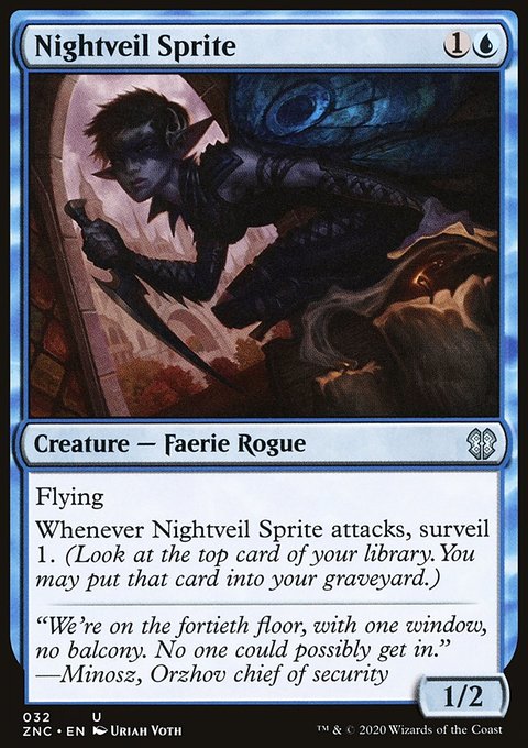 Nightveil Sprite, Zendikar Rising Commander #32, Magic: The Gathering card