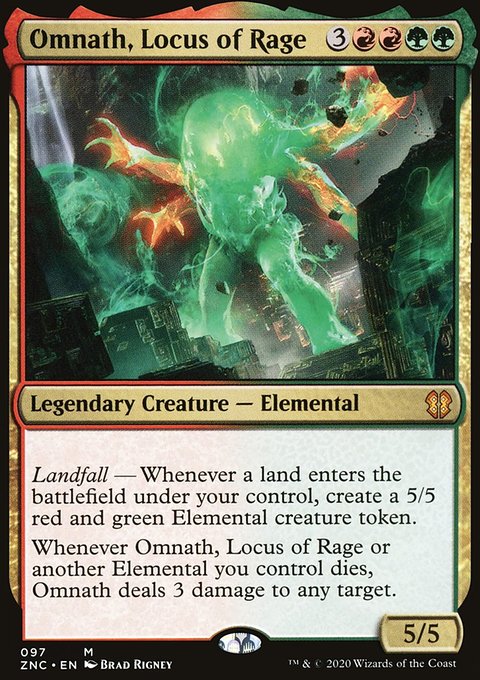 Omnath, Locus of Rage, Zendikar Rising Commander #97, Magic: The Gathering card