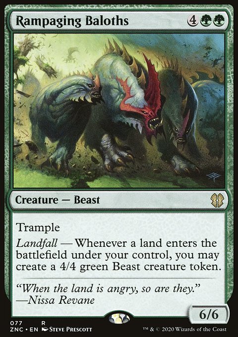 Rampaging Baloths, Zendikar Rising Commander #77, Magic: The Gathering card