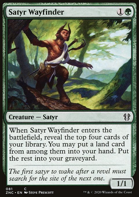 Satyr Wayfinder, Zendikar Rising Commander #81, Magic: The Gathering card