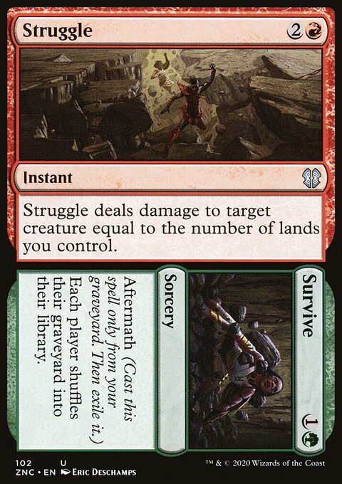 Struggle // Survive, Zendikar Rising Commander #102, Magic: The Gathering card