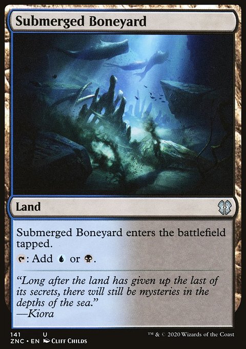 Submerged Boneyard, Zendikar Rising Commander #141, Magic: The Gathering card