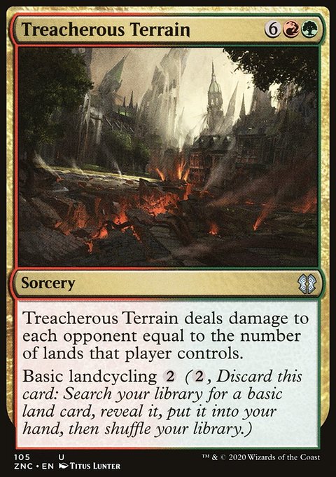 Treacherous Terrain, Zendikar Rising Commander #105, Magic: The Gathering card